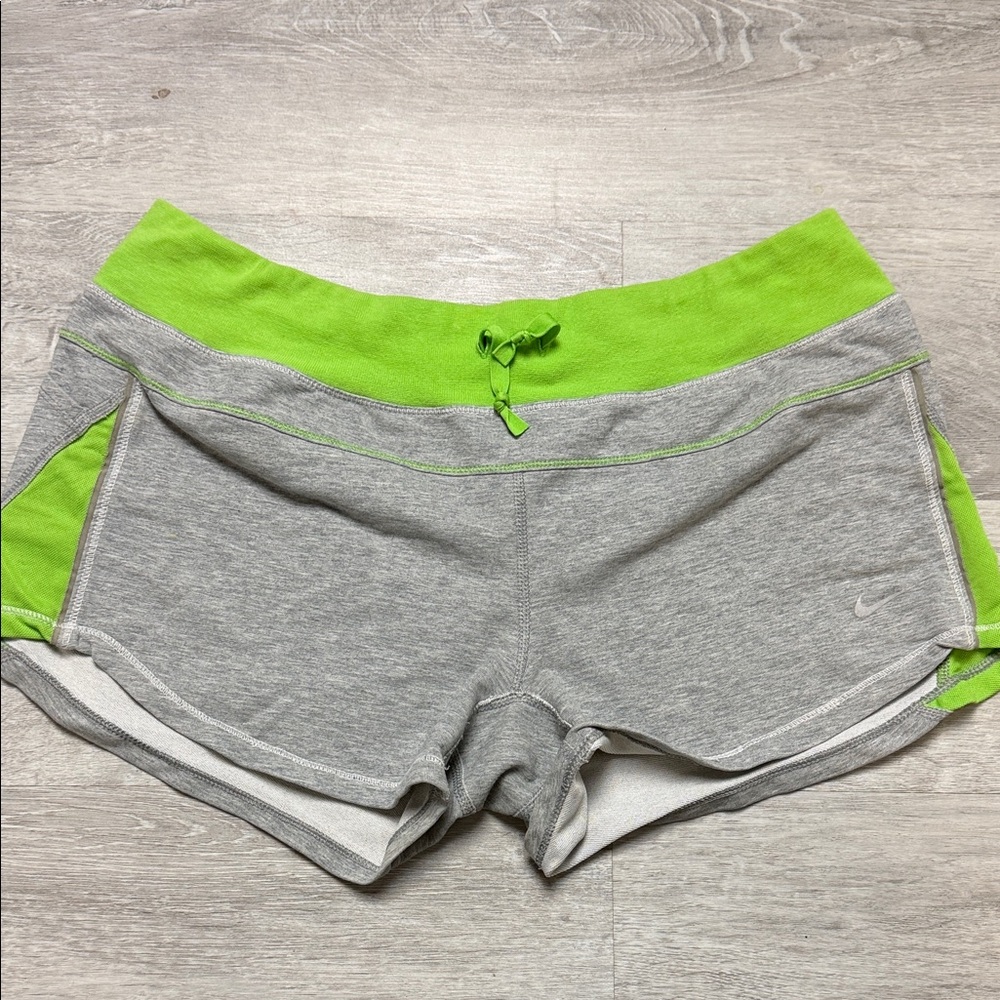 Nike Gray and Lime Athletic Shorts